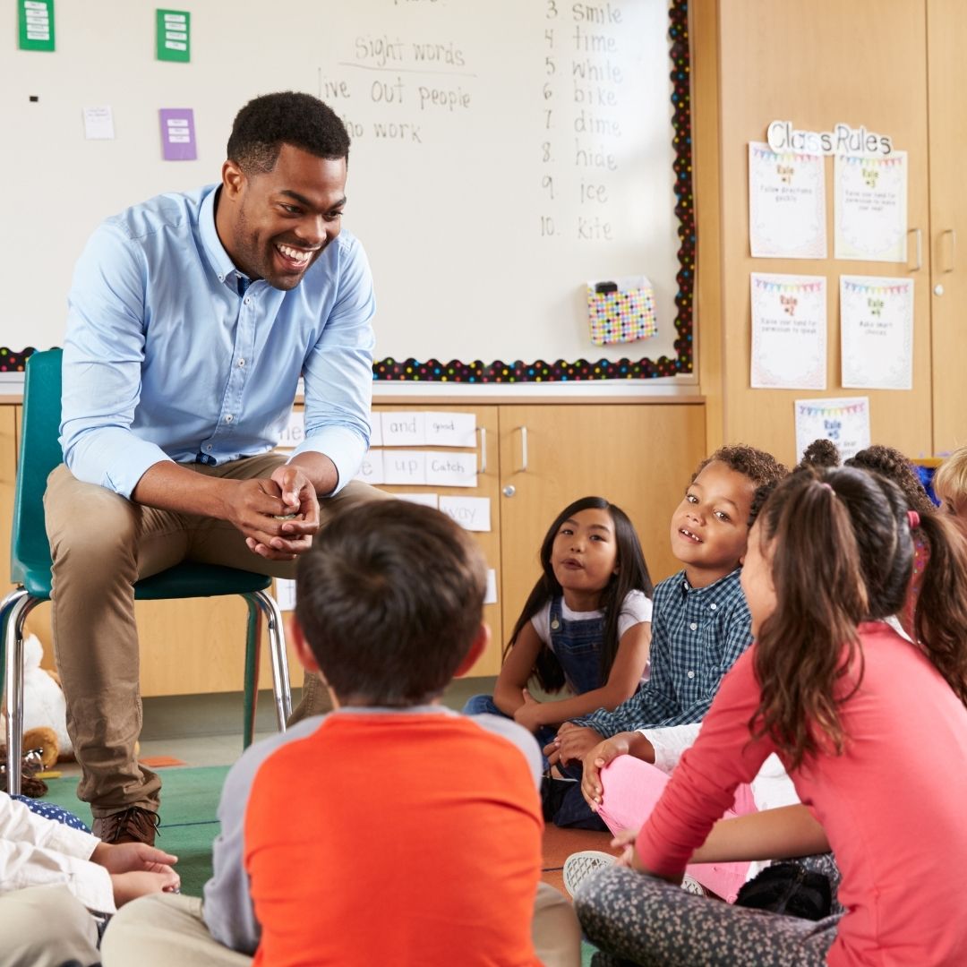 teach and students in classroom