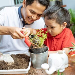 parent and child gardening