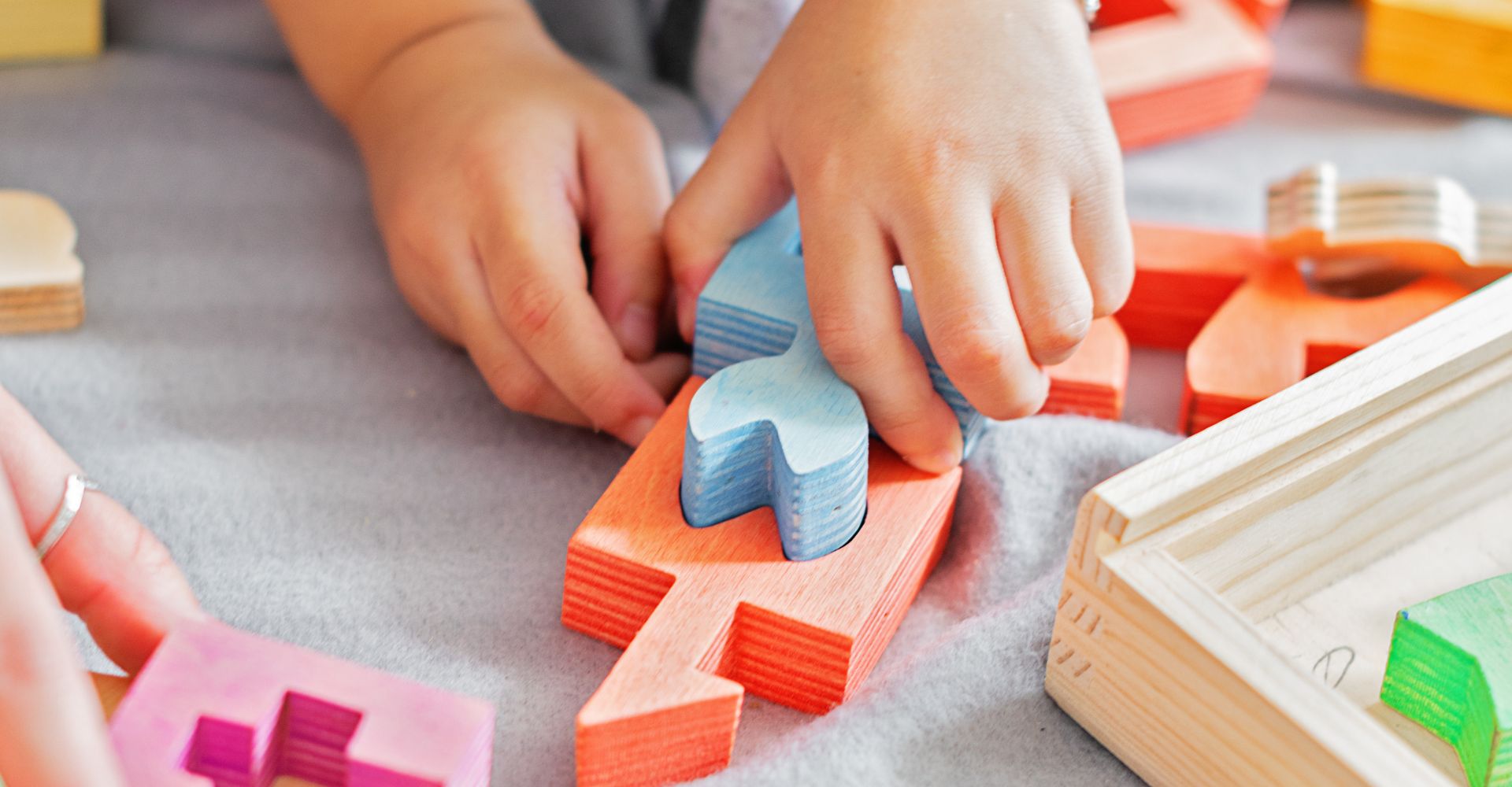Child playing with blocks