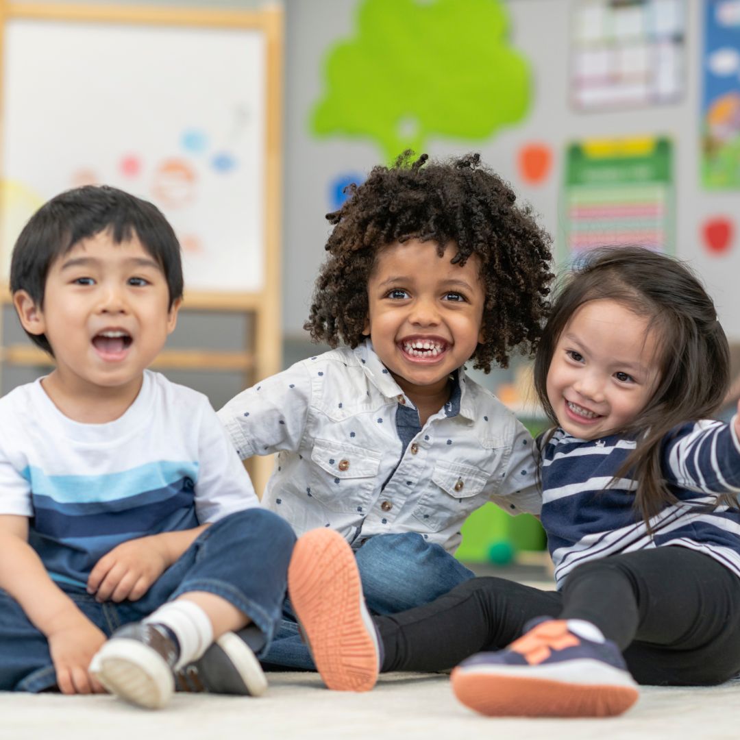 Preschool friends socializing.
