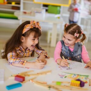 Two young children at preschool