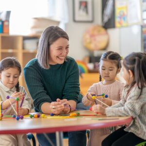 students learning in kindergarten