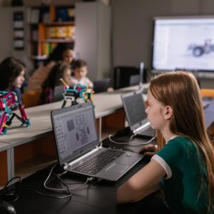 Students working on a laptop