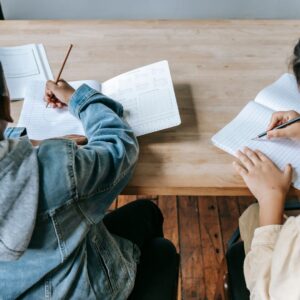Students writing down notes