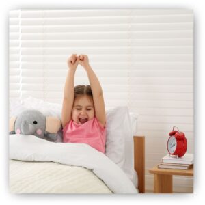 img of a child waking up